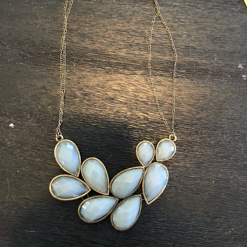 Grey Blue Statement Necklace